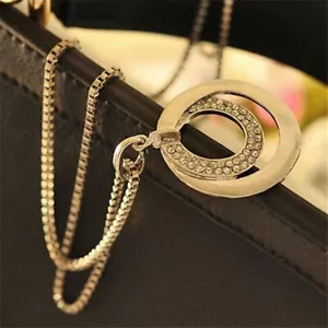 Long Chain Women Fashion Crystal Rhinestone Silver Plated Pendant Necklace Gift - Picture 1 of 8