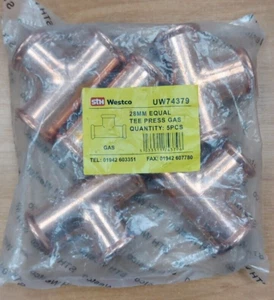 WESTCO PRESSGAS 28 MM GLEICHES T-STÜCK X 5 - Bild 1 von 1