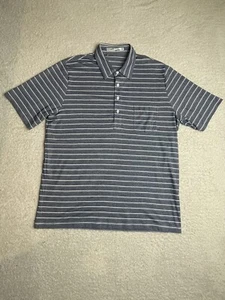 Criquet Polo Shirt Mens XL Blue Grey Short Sleeve Golf Cotton Preppy - Picture 1 of 8
