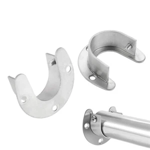 2Pcs Flange Rod Holders Bracket Socket Silver Stainless Steel for tube Dia.32mm - Picture 1 of 15