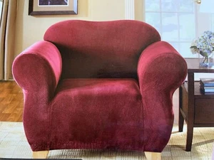 Surefit Stretch Sterling 1 Stück roter Granat Stuhl Schonbezug passt 32” - 43” NEU - Bild 1 von 6