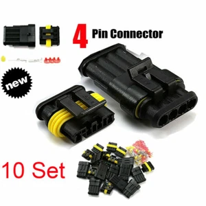 10Set Car 4 Pin Way Superseal Waterproof Electrical Terminal Wire Connector Plug - Picture 1 of 11