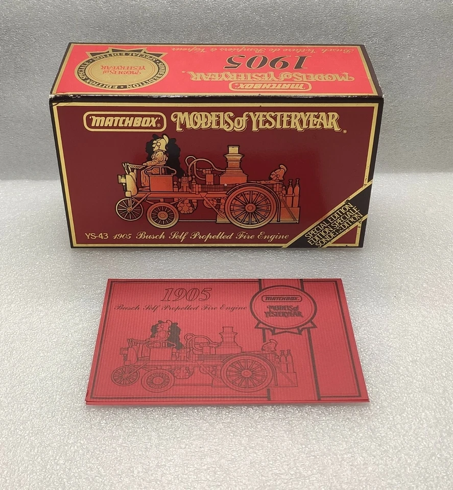 Matchbox Models of Yesteryear YS-43 1905 Busch Self Propelled Fire Engine NEW - Bild 1 von 4