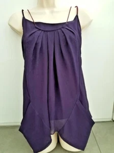 Theyskens' Theory Purple Turga Silk Layered w/Velvet Straps Tank Top Small NWOT - Picture 1 of 8
