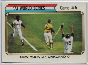 1974 TOPPS #476 WORLD SERIES GAME 5 - OAKLAND ATHLETICS VS. NEW YORK METS - Picture 1 of 1