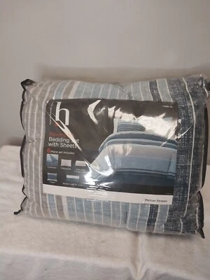 Juego de edredón reversible Home Expressions Twin/Twin XL con sábanas 6 piezas Foto 1 de 4