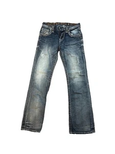 Rock Revival Jeans Donna 32x30 Lamon1 Stivaletto Sbiadito Profondo Ricamato Elasticizzato - Foto 1 di 19