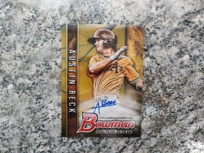 2017 Bowman Draft Bowman Defining Moments Gold Austin Beck #BDMA-AB Auto /50 - Image 1 of 2