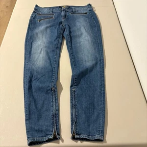 Lucky Brand Damen blau Skinny Jeans Moto Reißverschluss Knöchel 8 29 Schrittlänge - Bild 1 von 7