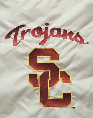 USC Trojans Flag 21" x 13" White Garden Seaborn Canvas Embroidered   - Image 1 of 4