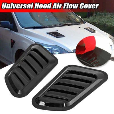 2pcs Car Hood Bonnet Vent Air Flow Intake Scoop Side Fender Decor Universal Ac , - Image 1 of 4