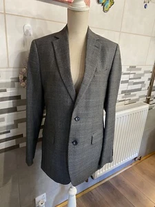 REISS Suit Blazer Grey Linen Size 40” Medium Slim Excellent Condition - Picture 1 of 19