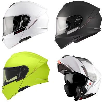 MT Genesis Flip Front Motorcycle Helmet Touring Modular White Black Crash Lid