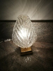 Lamp leaf Murano Barovier Toso foglia mid century ice glass vintage  - Foto 1 di 11
