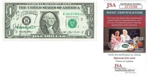 Tommy Hilfiger JSA Vintage Signed '93 Uncirculated $1 Bill Auto Fashion Designer - Picture 1 of 2
