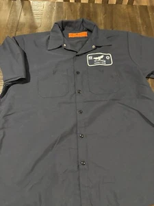 Vintage Buick Assembly Automotive Flint Michigan Blue Button Up Work Shirt XL - Picture 1 of 7