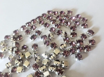 Craftbuddy US100 piezas 4,3 mm coser en plata lila conjunto vidrio cristal estrás gemas Foto 1 de 2