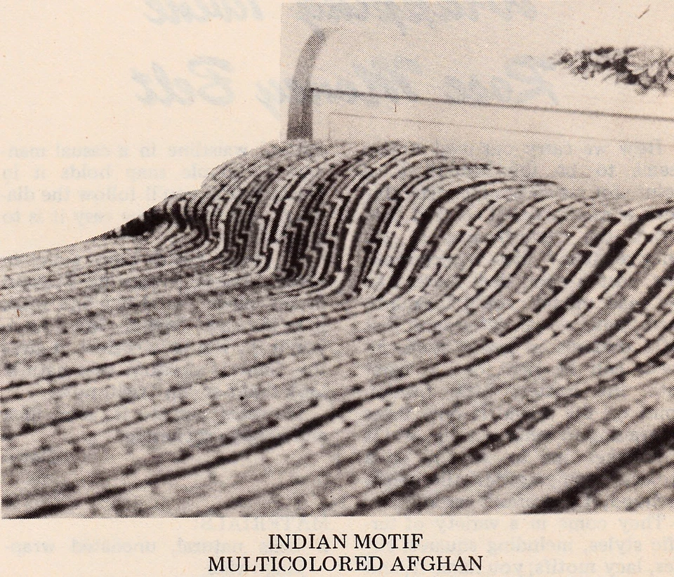 SCRAP YARN/ Indian Motif Multicolored Afghan/Crochet Pattern INSTRUCTIONS ONLY - Image 1 of 1