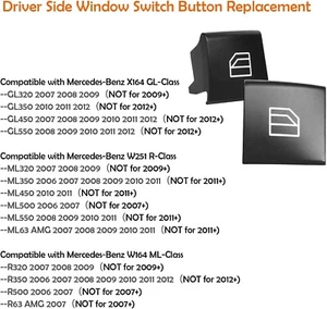 2006 - 2012 Mercedes Benz ML GL R Class 2 PCS Driver Window Switch Button Covers - Picture 1 of 4