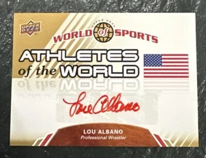 2010 Lou Albano Auto WWF Wrestling Atleti del Mondo Upper Deck Inchiostro Rosso SP - Foto 1 di 2