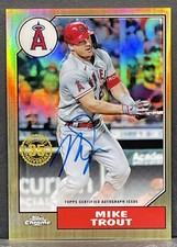 Mike Trout 2022 Topps Chrome 1987 Gold REFRACTOR Auto #/50 35th Anniversary MLB