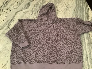 American Eagle Hoodie Sweatshirt Womens XL Purple Leopard Ahh-Mazingly Soft - Picture 1 of 5