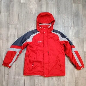 Columbia Men's Large Waterproof 3-in-1 Ski Jacket Nylon Hood Parka Red 206 XM423 - Picture 1 of 11