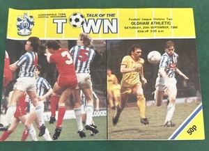 1986 Huddersfield v Oldham Athletic Soccer/football Programme - Picture 1 of 3