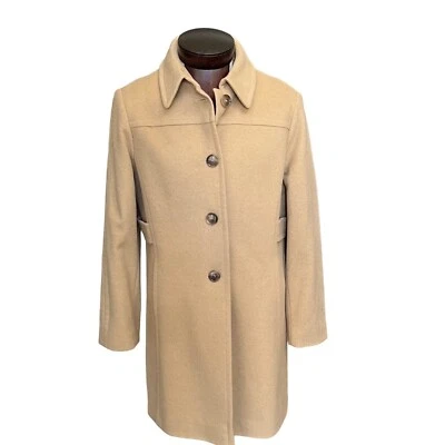 Larry Levine Womens Camel Hair Wool Blend Mid Length Car Coat Size 16 - Image 1 of 4
