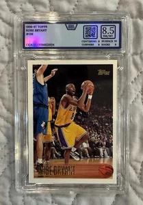 1996-97 Topps KOBE BRYANT Rookie CGA GRADED 8.5 NM/MT Los Angeles Lakers #138 - Picture 1 of 2