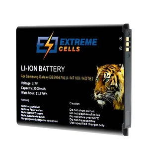 Extremecells Akku passend für Samsung Galaxy Note 2 II GT-N7100 EB595675LU - Bild 1 von 2