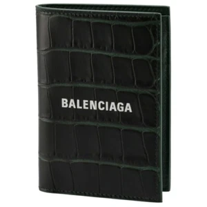 Balenciaga Wallet Bifold CASH Vertical Wallet Mini Wallet Dark Green - Picture 1 of 12