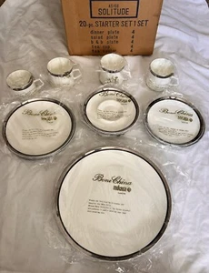 NEW IN BOX MIKASA SOLITUDE A5-166 BONE CHINA 20 PC STARTER SET - Picture 1 of 6