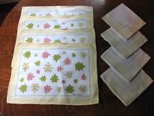 Vintage Faith Austin Linen Placemat & Napkin Set Leacock Prints Oak Leaves