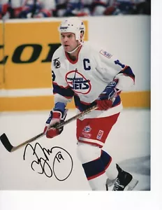WINNIPEG JETS TROY MURRAY WHITE JERSEY SIGNED 8X10 CAPTAIN - Picture 1 of 1