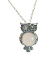 Rose Quartz Owl Necklace 