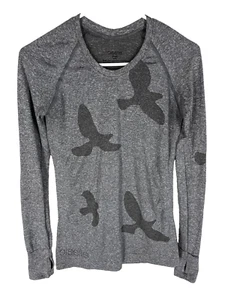 Camicia Oiselle Taglia S Flyte Bird Running Manica Lunga Activewear Atletica Grigio - Foto 1 di 4
