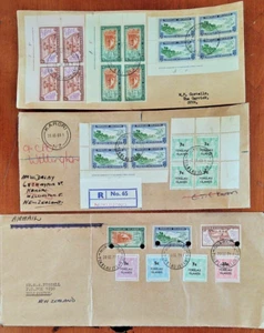 3 Covers , Tokelau Islands , Nukunonu Registered , Overprints Blocks , Suva Fiji - Picture 1 of 1