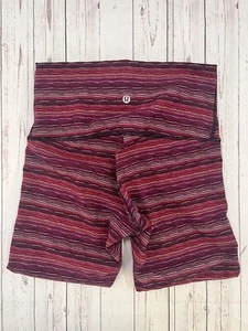 Lululemon Athletica Womens Size 8 22" Wunder Under Striped Leggings Pink Purple - Picture 1 of 5