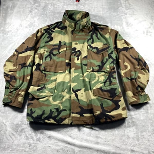 VTG US Army M Reg Woodland Camo Field Jacket Coat Cold Weather Golden MFG CO EUC - Picture 1 of 9