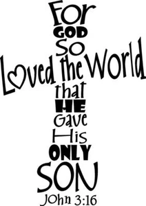 For God So Loved - John 3:16 Vinyl Decal Home Décor 12" x 17" - Picture 1 of 1