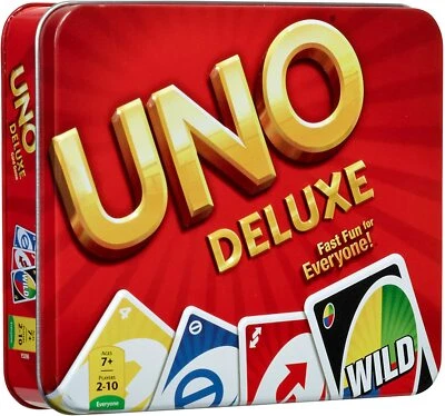 Mattel Games UNO Deluxe Card Game Tin Y5206 GIFT KIDS GAME FAMILY GAME NEW - Image 1 of 4
