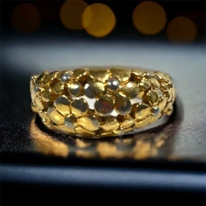 Crown Trifari Alfred Philippe Birthday Collection Ring Gold Tone Signed 60s RARE - Picture 1 of 3