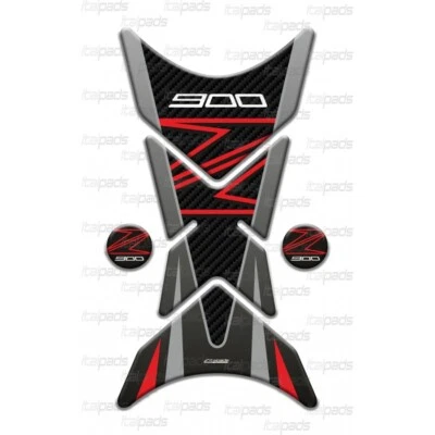 Paraserbatoio rosso/effetto carbonio, mod. "Shark" per kawasaki Z900