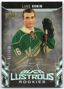 2017-18 UD Black Lustrous Rookies Autographs LR-LK Luke Kunin RC Auto 015/175