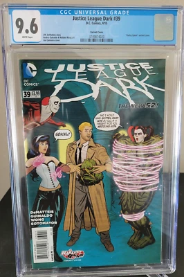 JUSTICE LEAGUE DARK #39 CGC 9.6 GRADED DC 52 COMICS HARLEY QUINN VARIANT COVER - Image 1 of 3