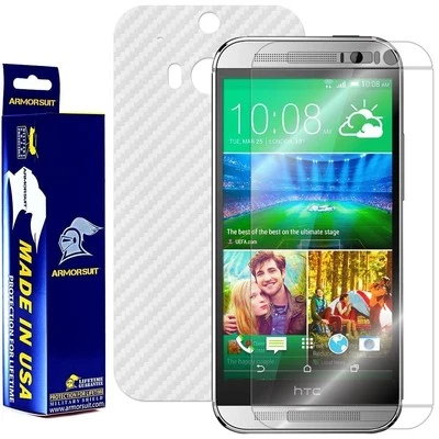ArmorSuit MilitaryShield HTC One M8 Screen Protector + White Carbon Fiber Skin - Image 1 of 4
