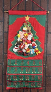 Vintage Pocket Of Learning Christmas Advent Calendar Fabric Tree 1990 - Picture 1 of 4