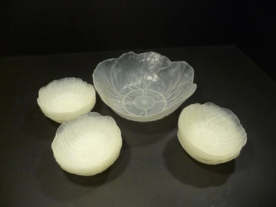 Berman Plastic Ind. Fairfield Ohio EE. UU. Tazón Lg + 12 Ensaladeras Hoja de Col Foto 1 de 4