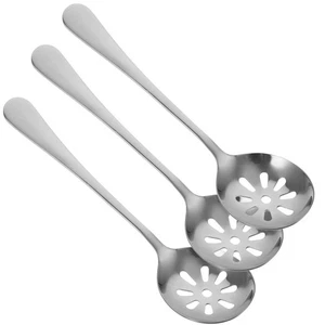 3Pcs Daily Use Slotted Spoons Portable Slotted Utensils Stainless Steel Serving  - Picture 1 of 11